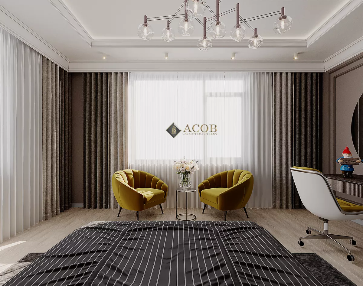 Şəki rayonu  (425 m²) həyət evinin interyer dizaynı