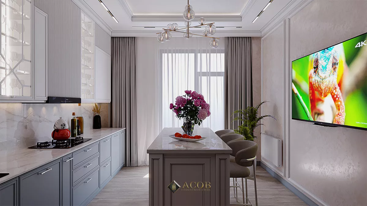 Şəki rayonu  (425 m²) həyət evinin interyer dizaynı