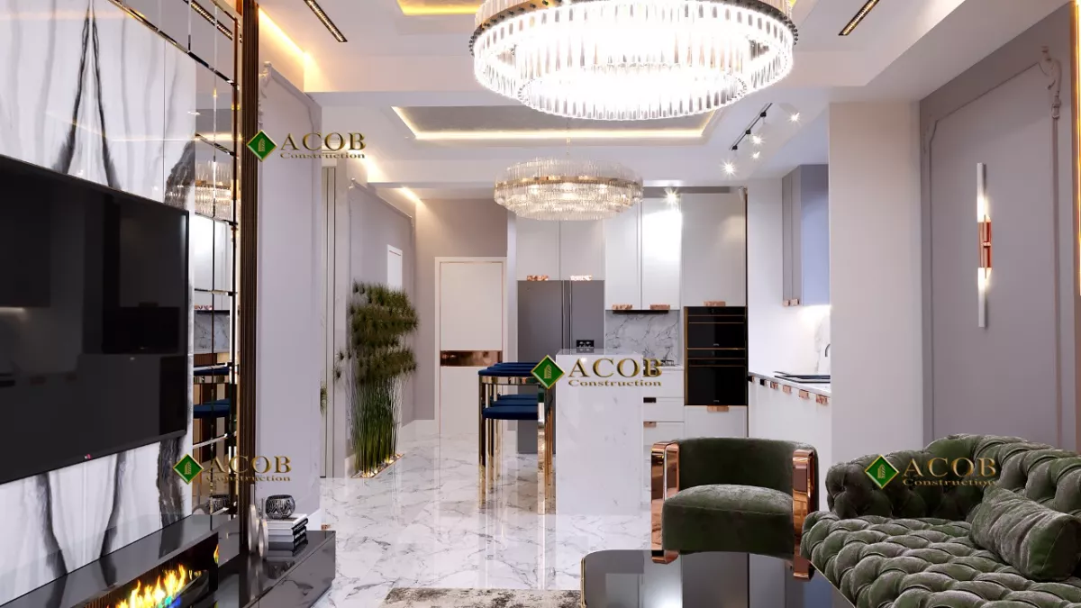 Xırdalan (120 m²) mənzilin interyer dizaynı