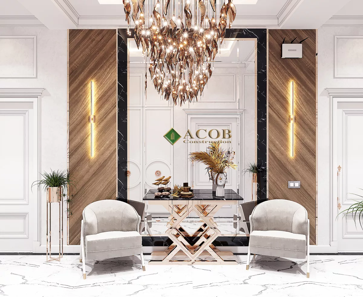 Ağ şəhər (125 m²) mənzilin interyer dizaynı