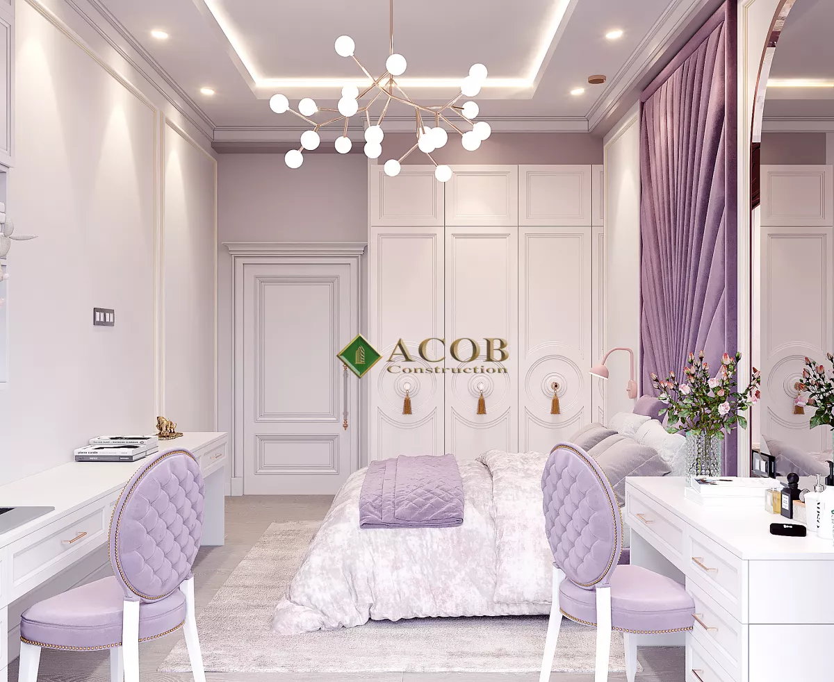 Ağ şəhər (125 m²) mənzilin interyer dizaynı