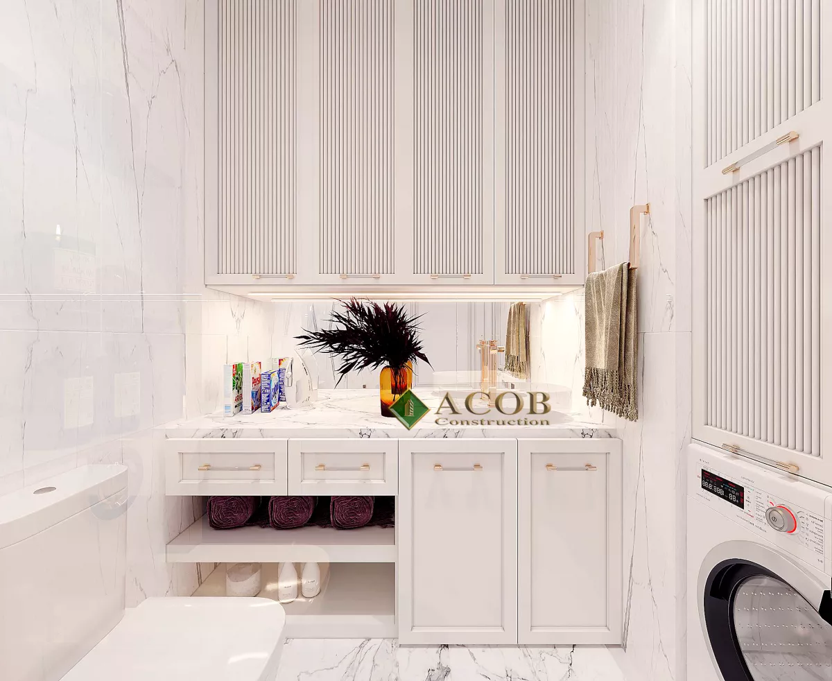 Ağ şəhər (125 m²) mənzilin interyer dizaynı