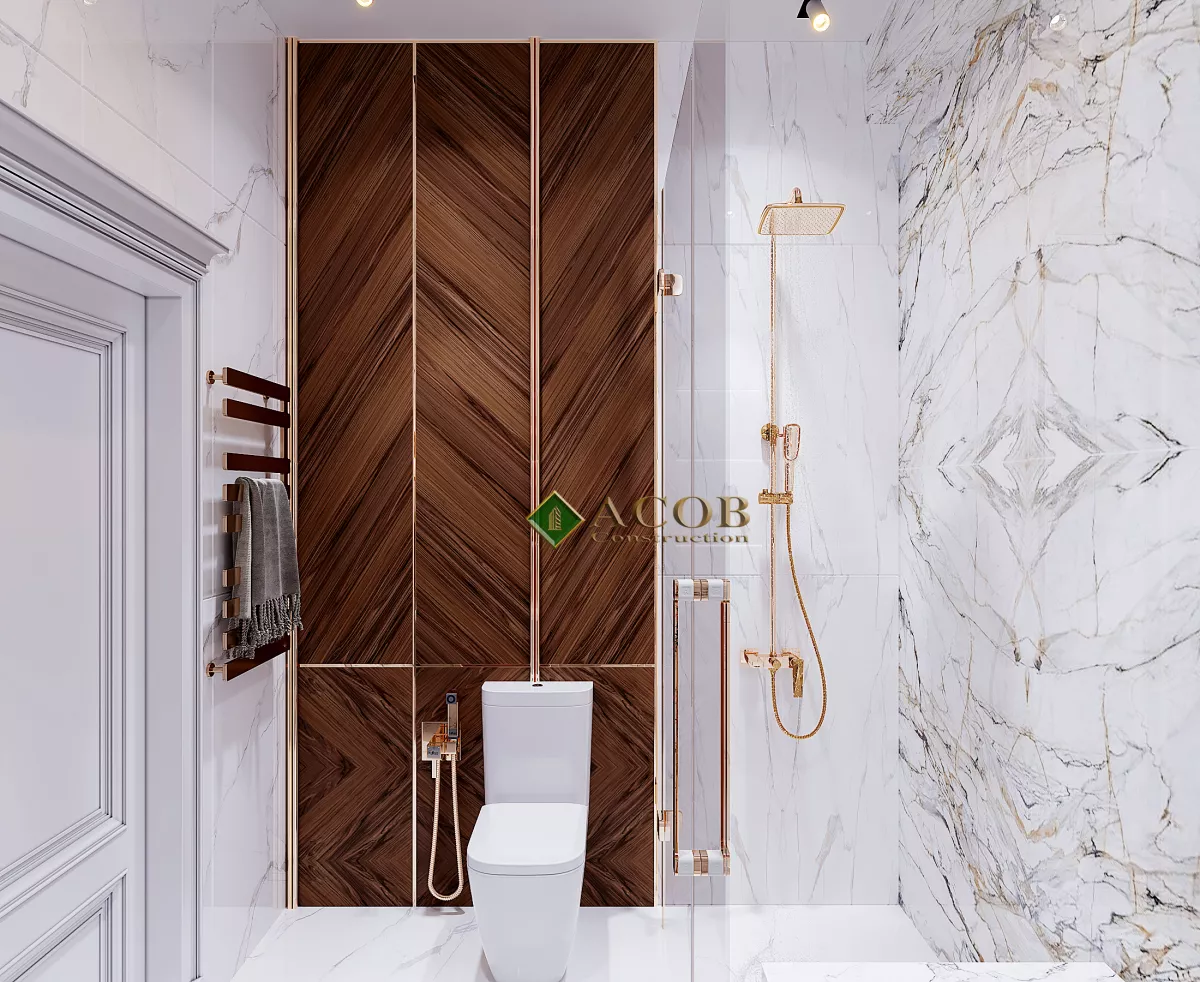 Ağ şəhər (125 m²) mənzilin interyer dizaynı