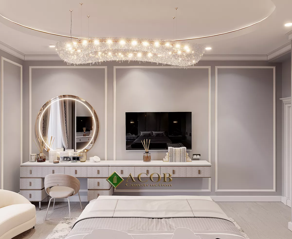 Ağ şəhər (125 m²) mənzilin interyer dizaynı