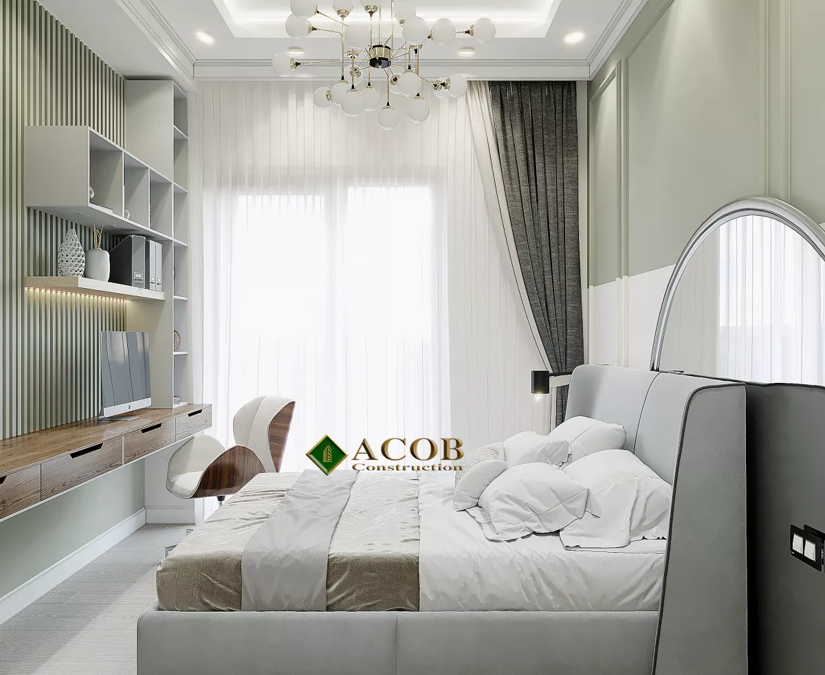 Ağ şəhər (125 m²) mənzilin interyer dizaynı