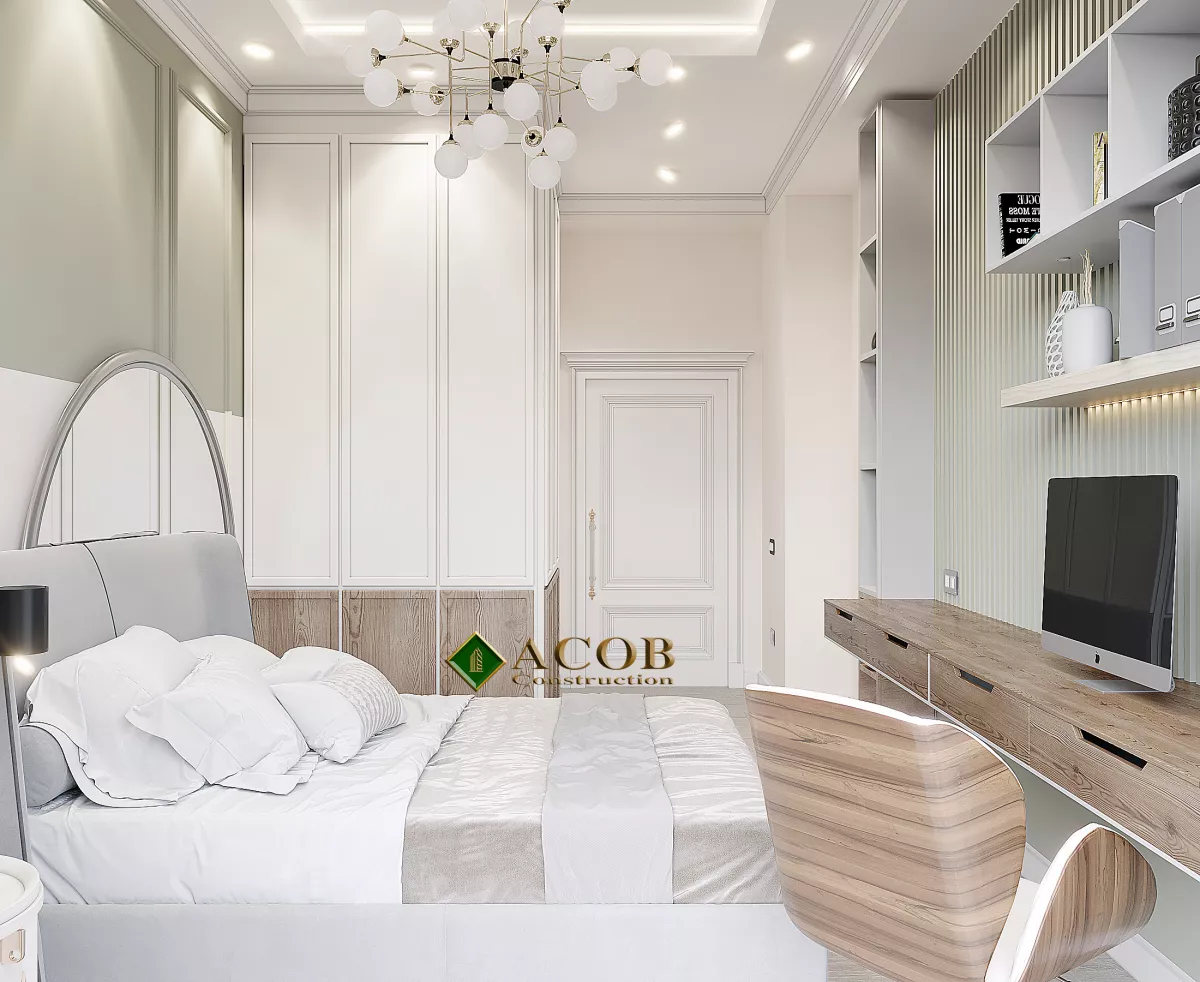 Ağ şəhər (125 m²) mənzilin interyer dizaynı