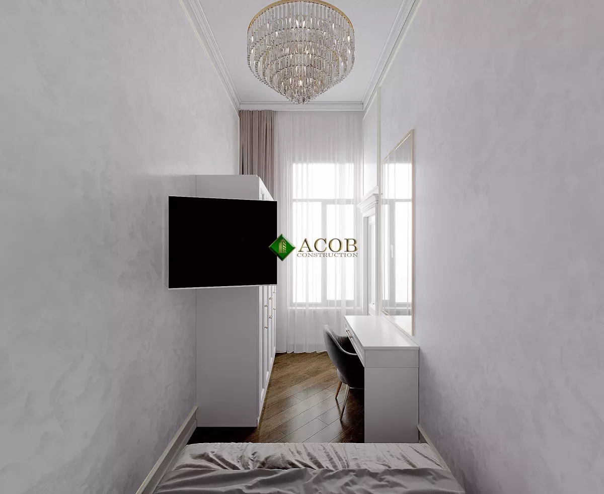 İçəri şəhər (80 m²) mənzilin interyer dizaynı