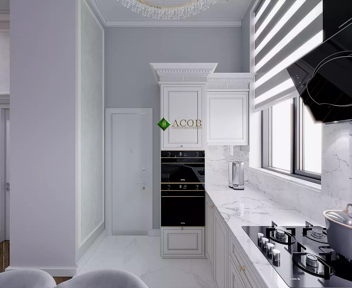 İçəri şəhər (80 m²) mənzilin interyer dizaynı