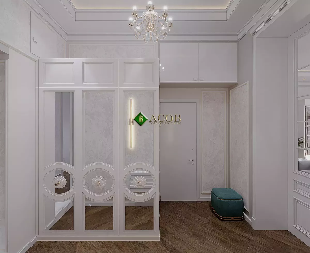 İçəri şəhər (80 m²) mənzilin interyer dizaynı