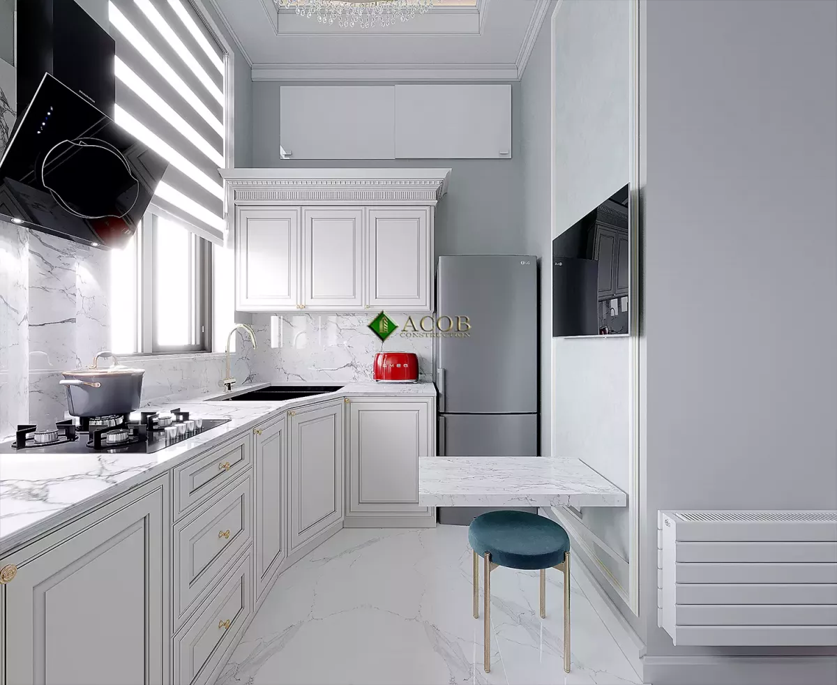 İçəri şəhər (80 m²) mənzilin interyer dizaynı