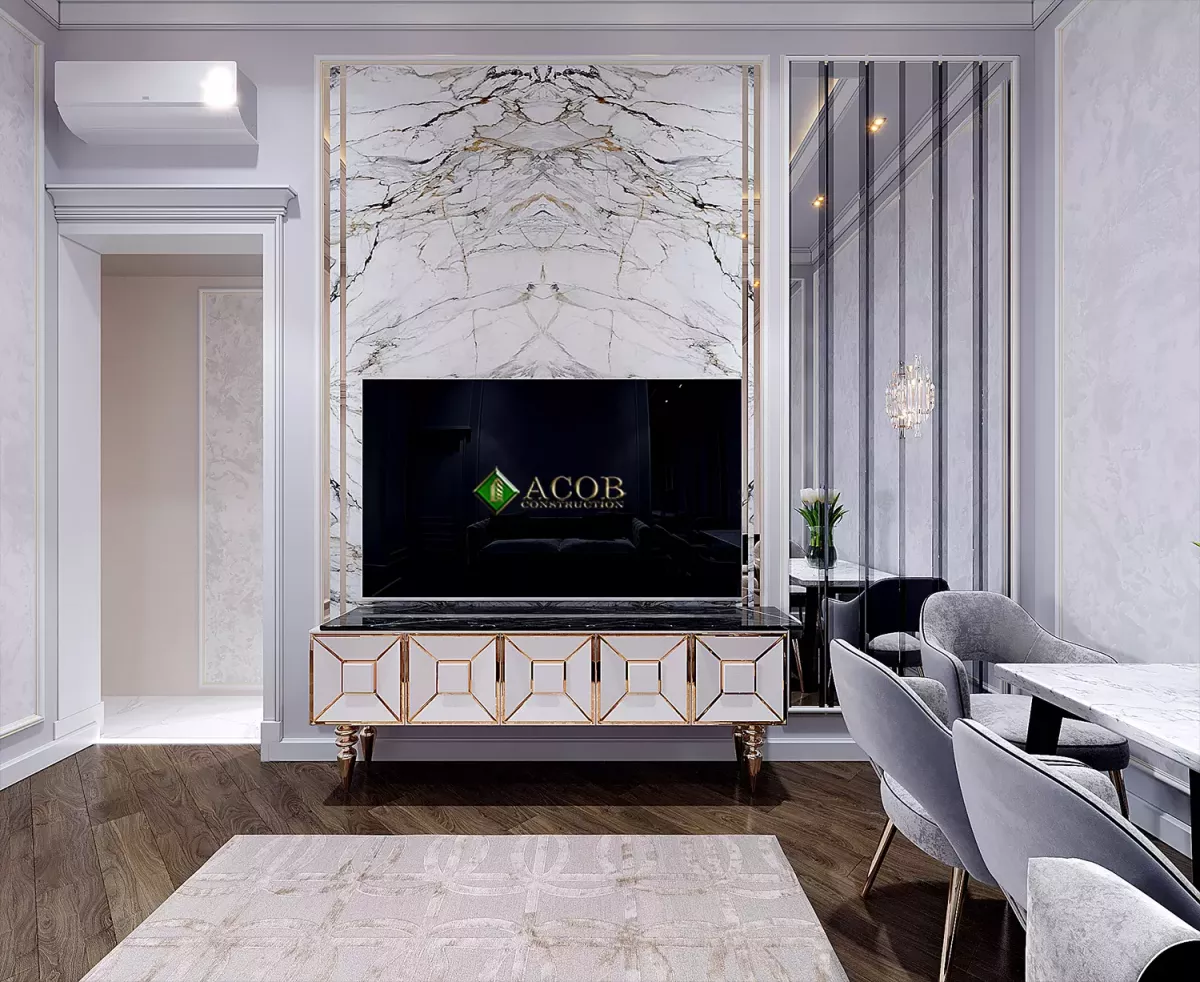 İçəri şəhər (80 m²) mənzilin interyer dizaynı