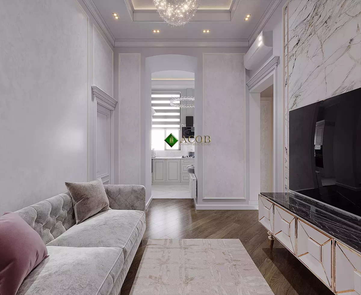 İçəri şəhər (80 m²) mənzilin interyer dizaynı