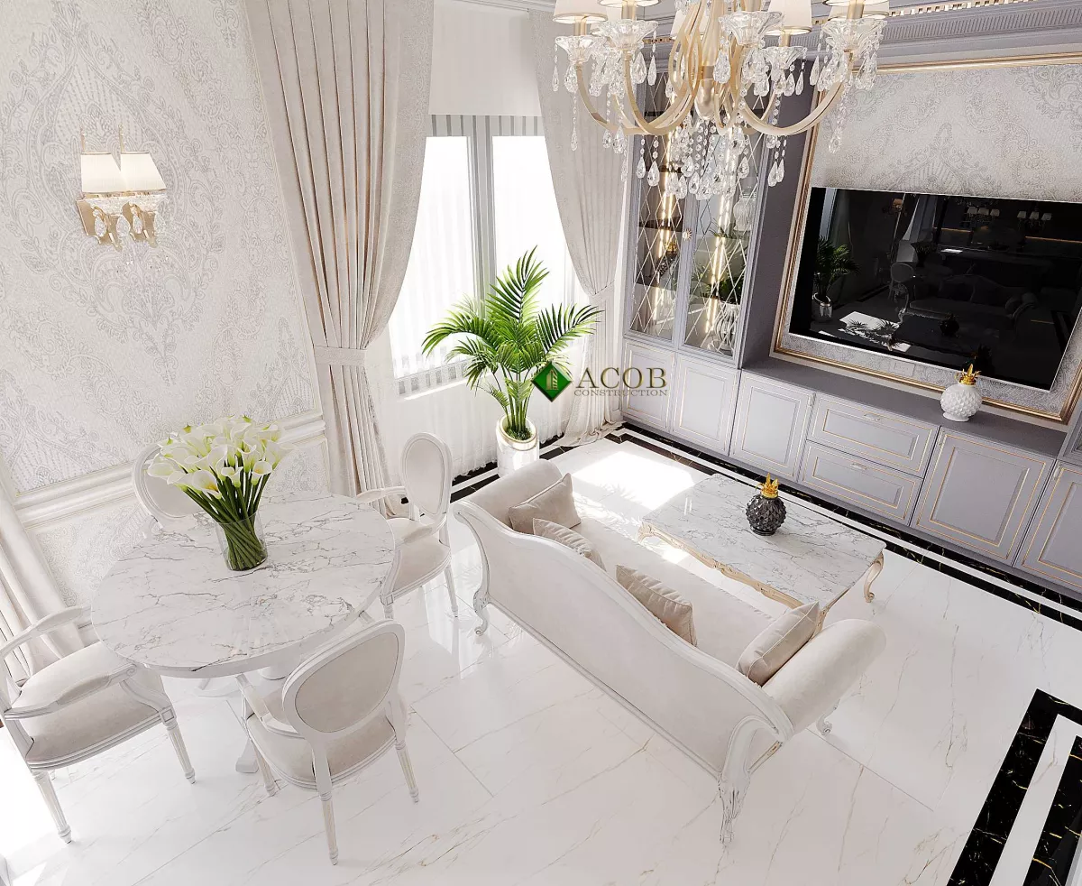 Ağ şəhər ( 200 m²) mənzilin interier dizaynı