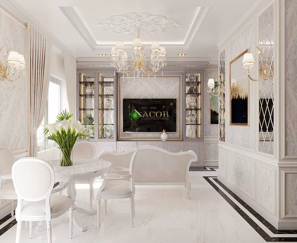 Ağ şəhər ( 200 m²) mənzilin interier dizaynı