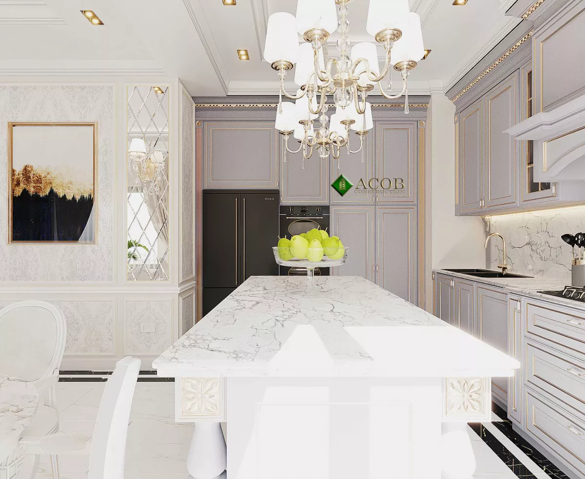 Ağ şəhər ( 200 m²) mənzilin interier dizaynı
