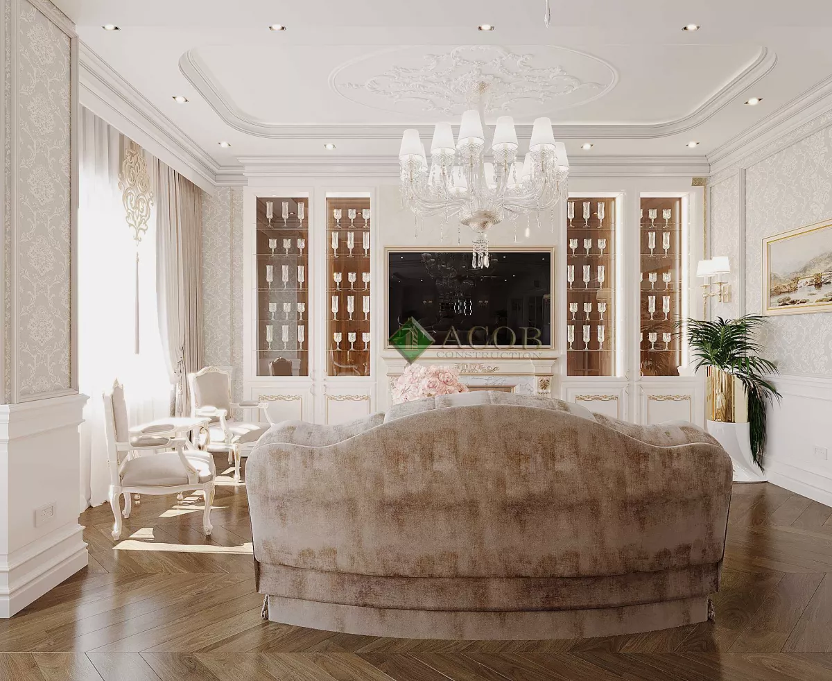 Ağ şəhər ( 200 m²) mənzilin interier dizaynı
