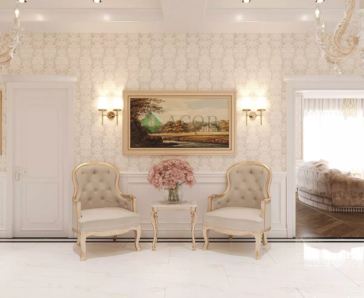 Ağ şəhər ( 200 m²) mənzilin interier dizaynı