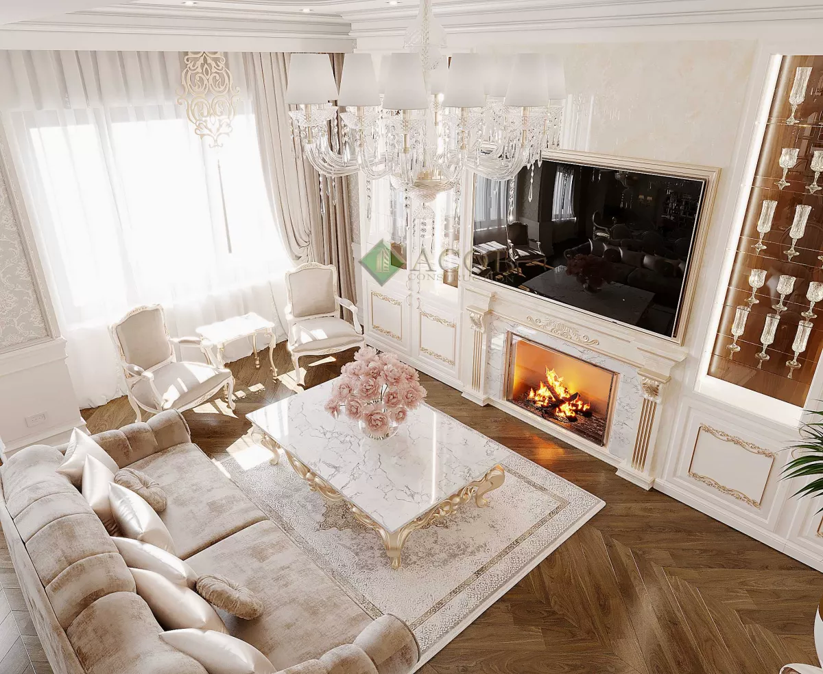 Ağ şəhər ( 200 m²) mənzilin interier dizaynı