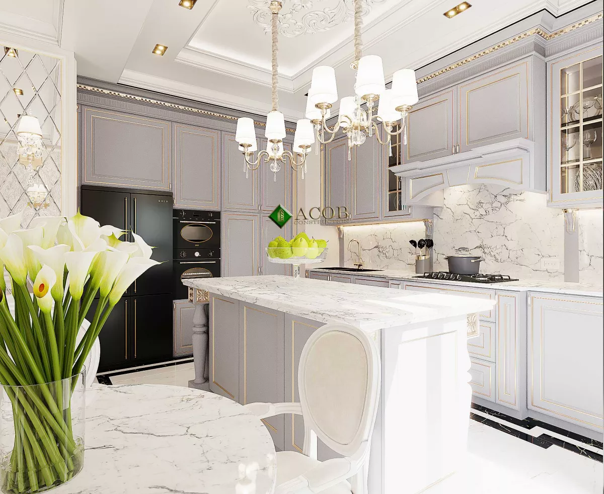 Ağ şəhər ( 200 m²) mənzilin interier dizaynı