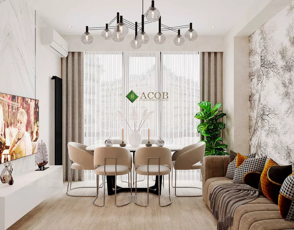 Melisa Park (50 m²) Mənzilin Minimalist Üslubda Dizaynı