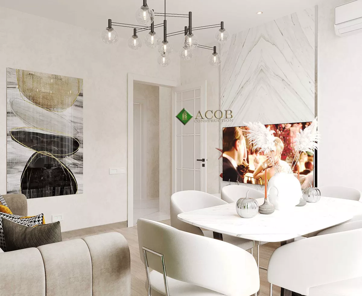 Melisa Park (50 m²) Mənzilin Minimalist Üslubda Dizaynı