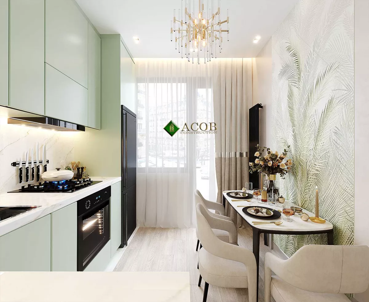 Melisa Park (50 m²) Mənzilin Minimalist Üslubda Dizaynı