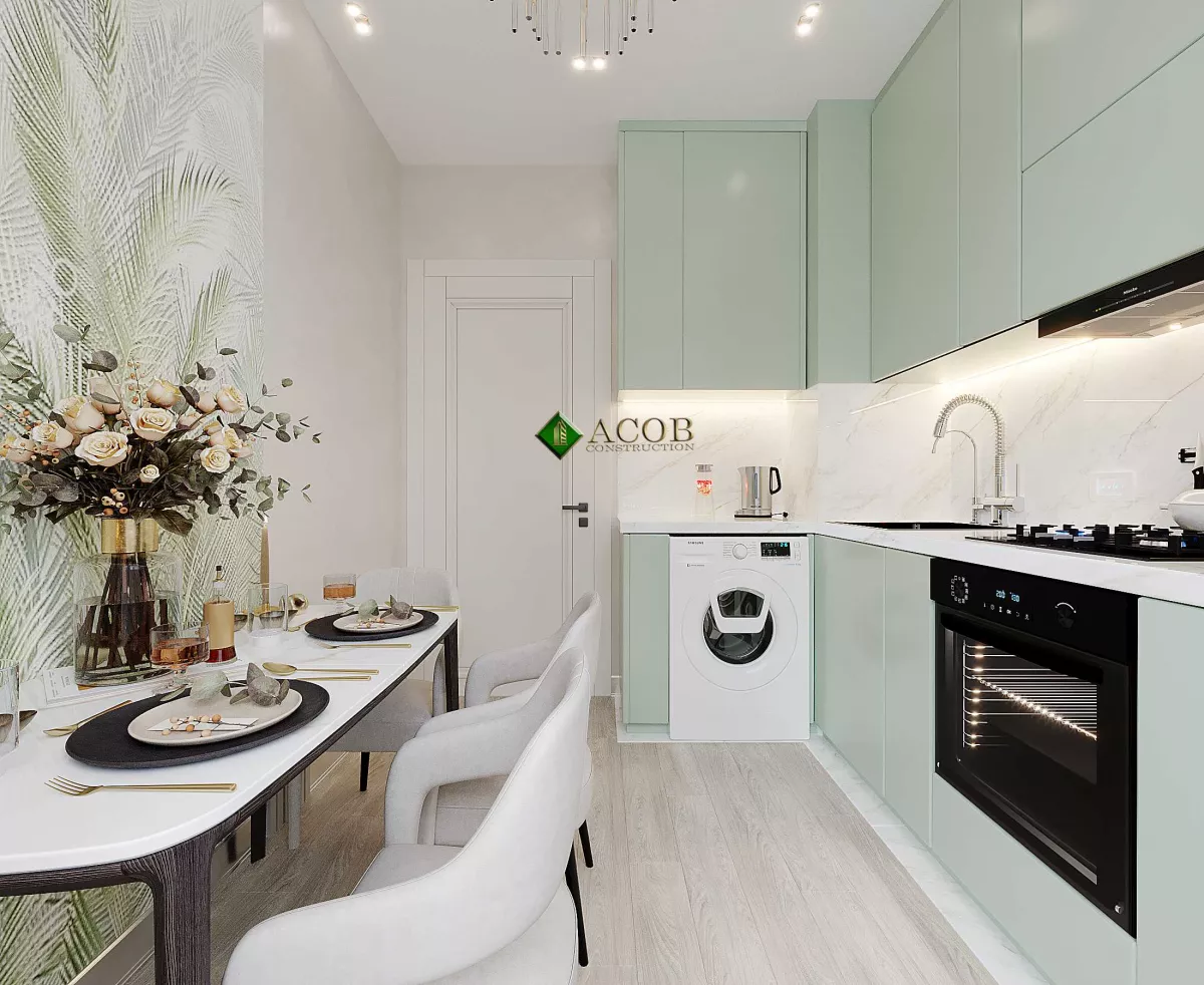 Melisa Park (50 m²) Mənzilin Minimalist Üslubda Dizaynı
