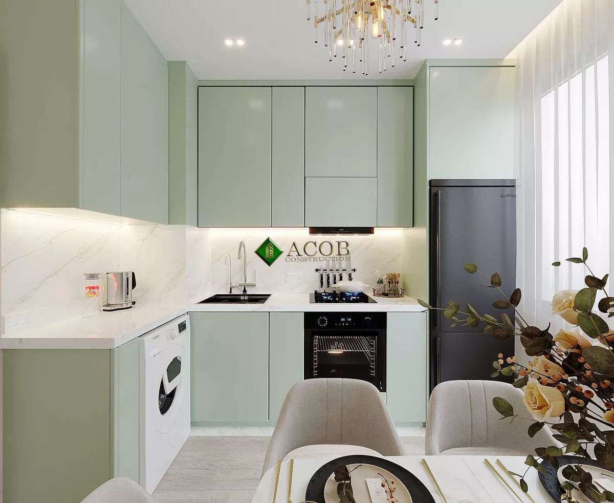 Melisa Park (50 m²) Mənzilin Minimalist Üslubda Dizaynı