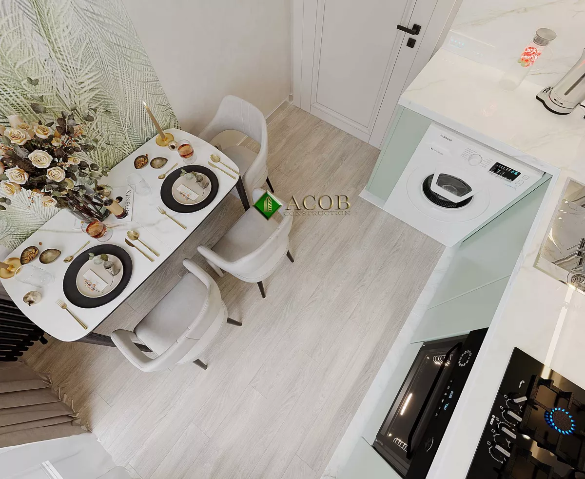 Melisa Park (50 m²) Mənzilin Minimalist Üslubda Dizaynı