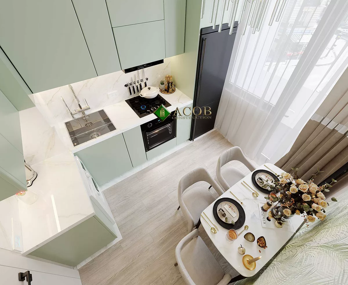 Melisa Park (50 m²) Mənzilin Minimalist Üslubda Dizaynı