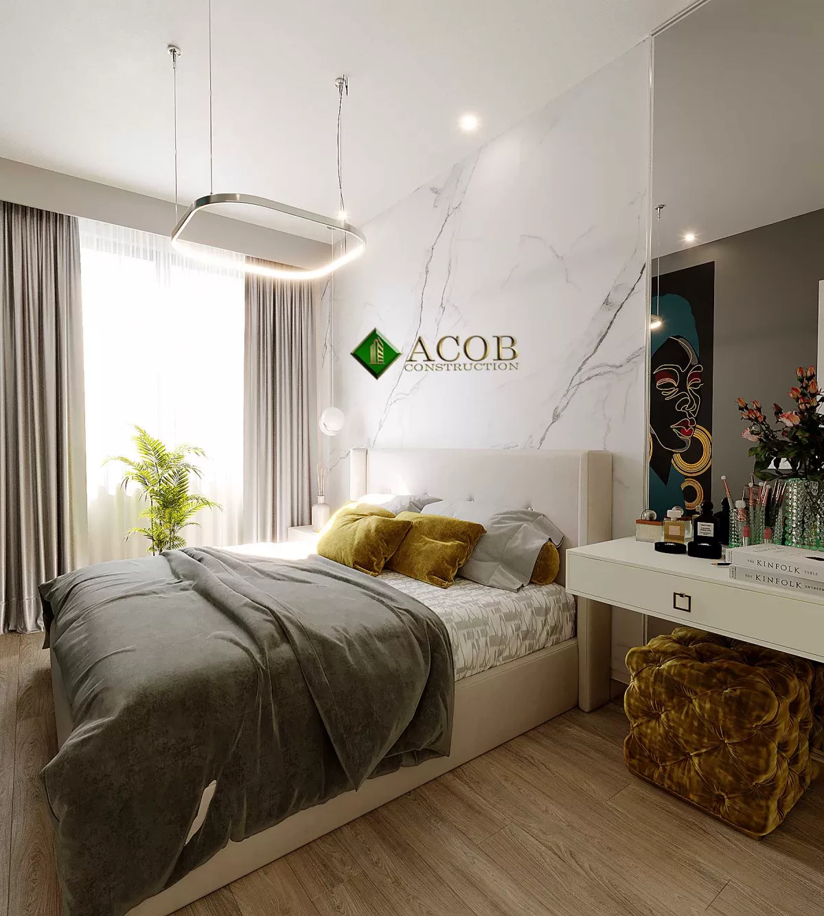 Melisa Park (50 m²) Mənzilin Minimalist Üslubda Dizaynı