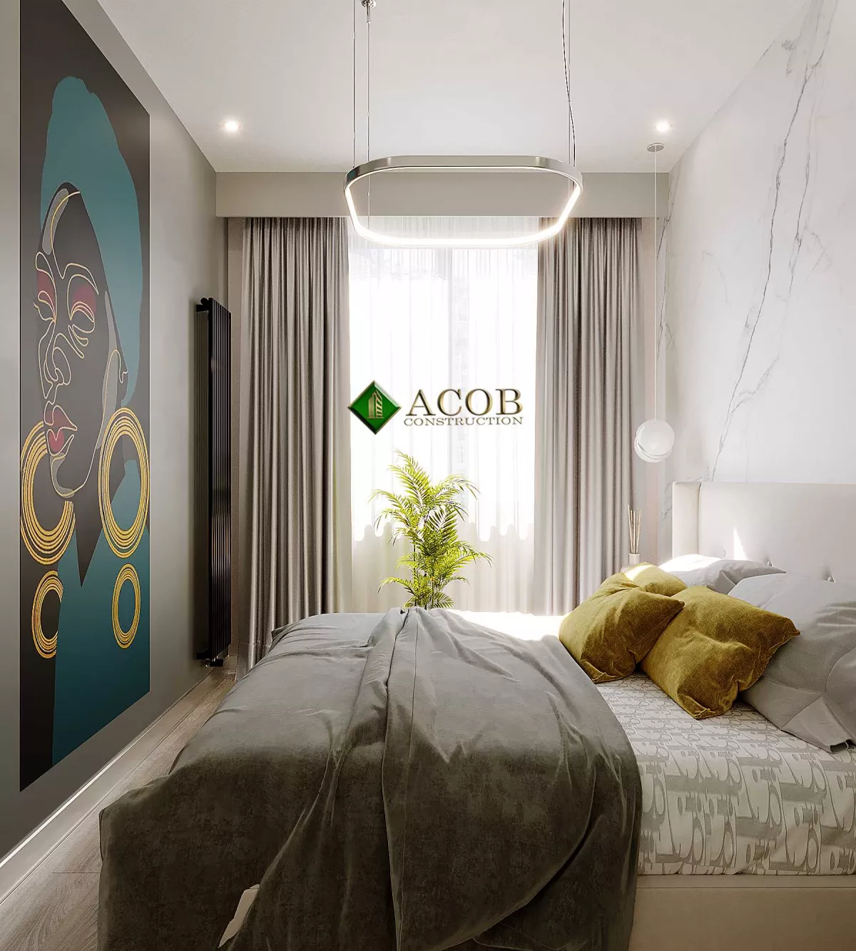 Melisa Park (50 m²) Mənzilin Minimalist Üslubda Dizaynı