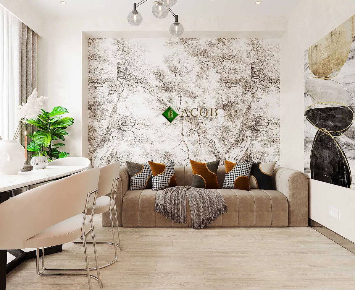 Melisa Park (50 m²) Mənzilin Minimalist Üslubda Dizaynı