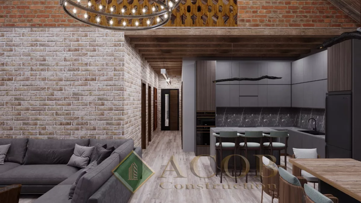 Fatmayı (157 m²) Bağ evinin interyer dizaynı. Loft