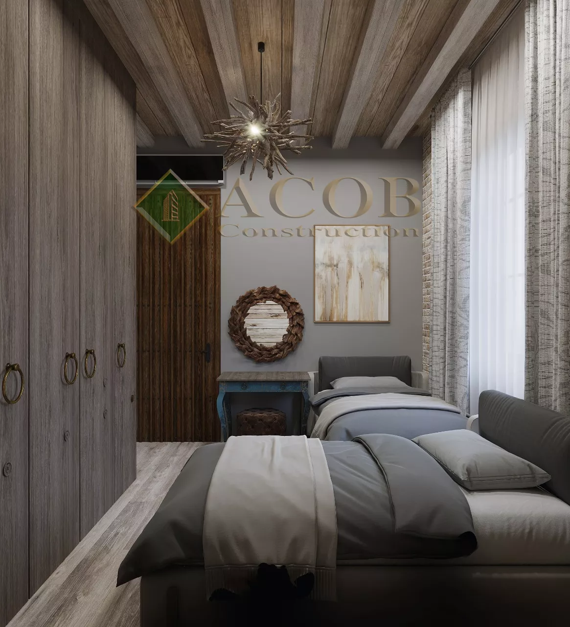 Fatmayı (157 m²) Bağ evinin interyer dizaynı. Loft