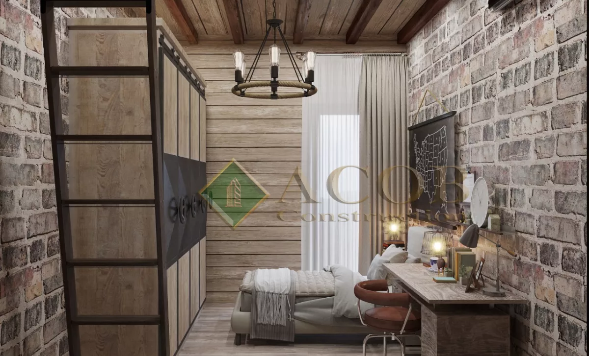 Fatmayı (157 m²) Bağ evinin interyer dizaynı. Loft