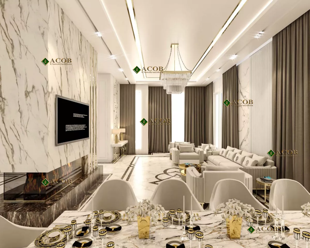 Buzovna (1030 m²) villanın interyer dizaynı