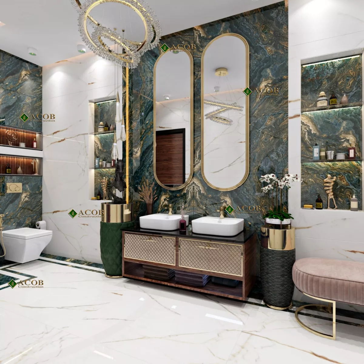Buzovna (1030 m²) villanın interyer dizaynı