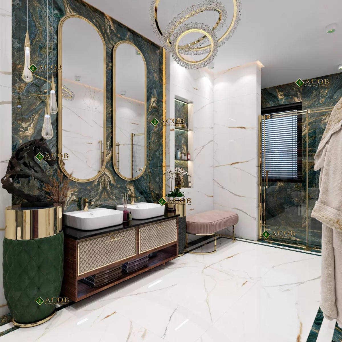 Buzovna (1030 m²) villanın interyer dizaynı