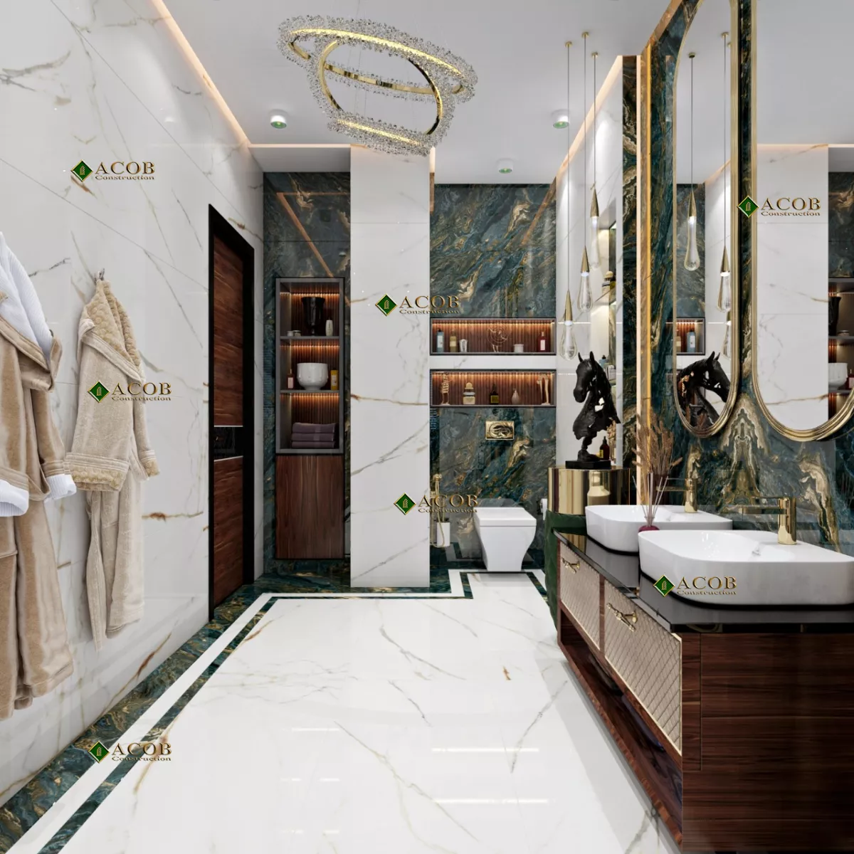 Buzovna (1030 m²) villanın interyer dizaynı