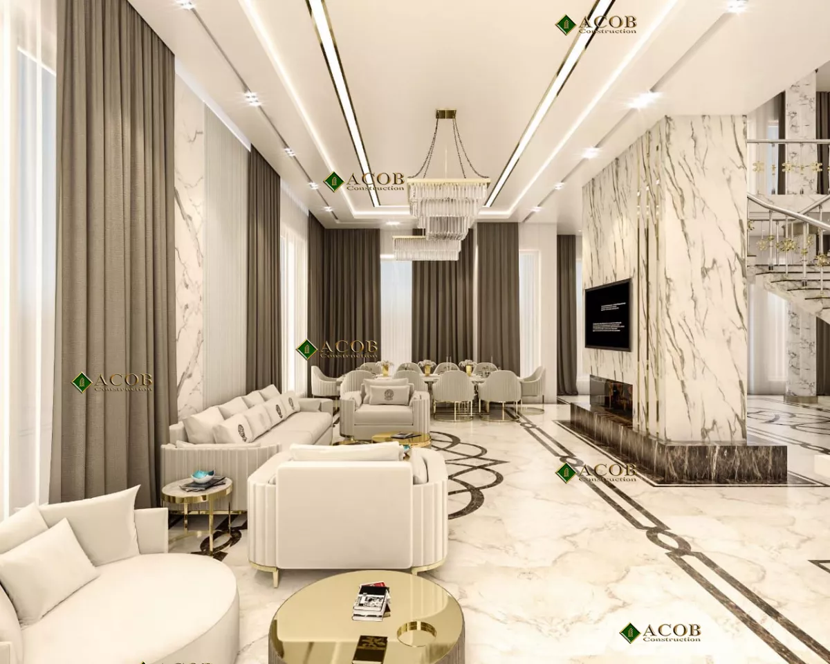 Buzovna (1030 m²) villanın interyer dizaynı
