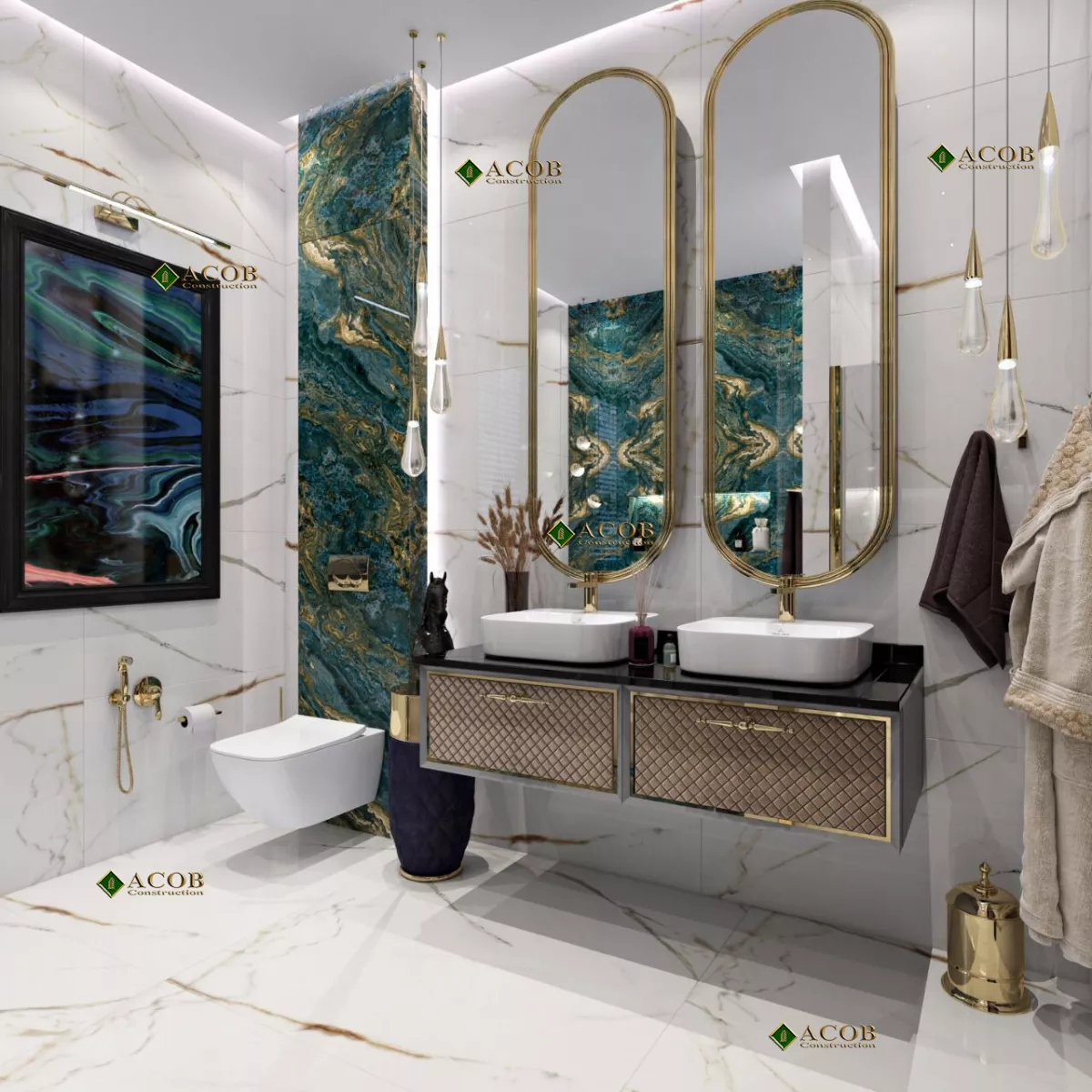 Buzovna (1030 m²) villanın interyer dizaynı