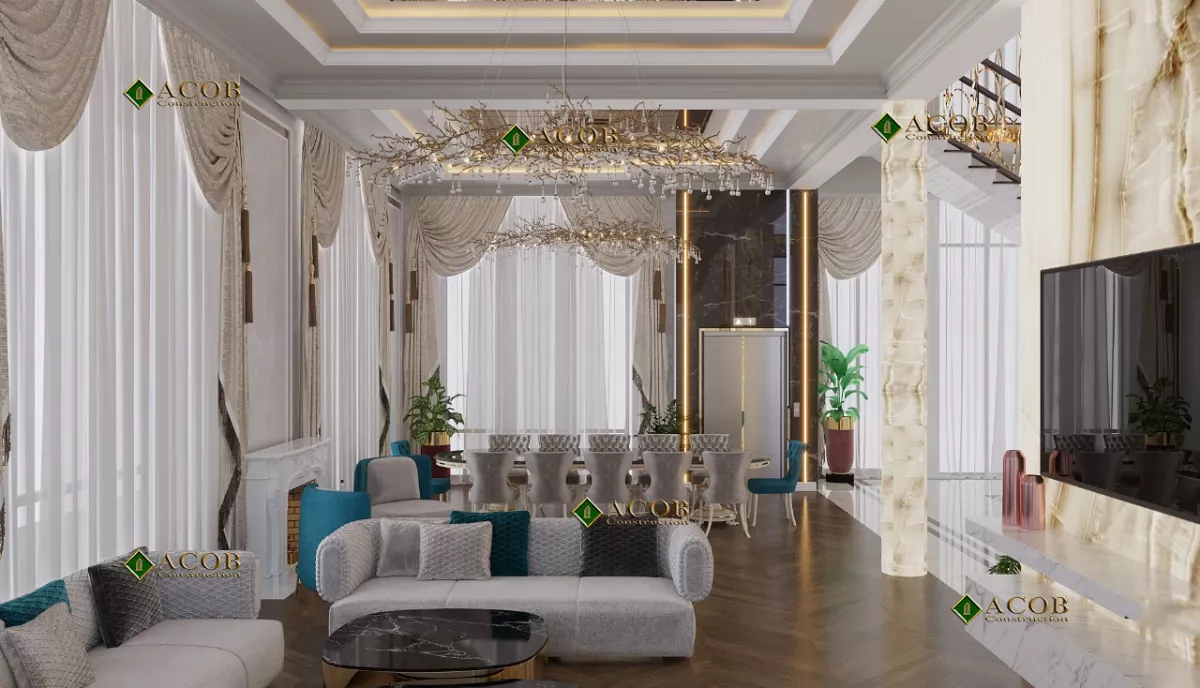 Buzovna (1030 m²) villanın interyer dizaynı