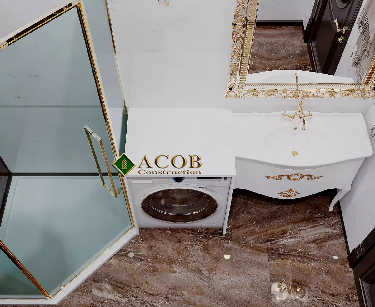 Badamdar (320 m²) villanın interyer dizaynı. Neoklassika