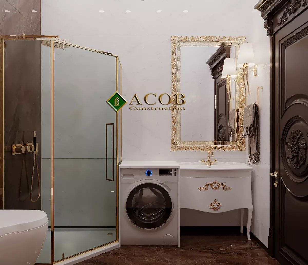 Badamdar (320 m²) villanın interyer dizaynı. Neoklassika