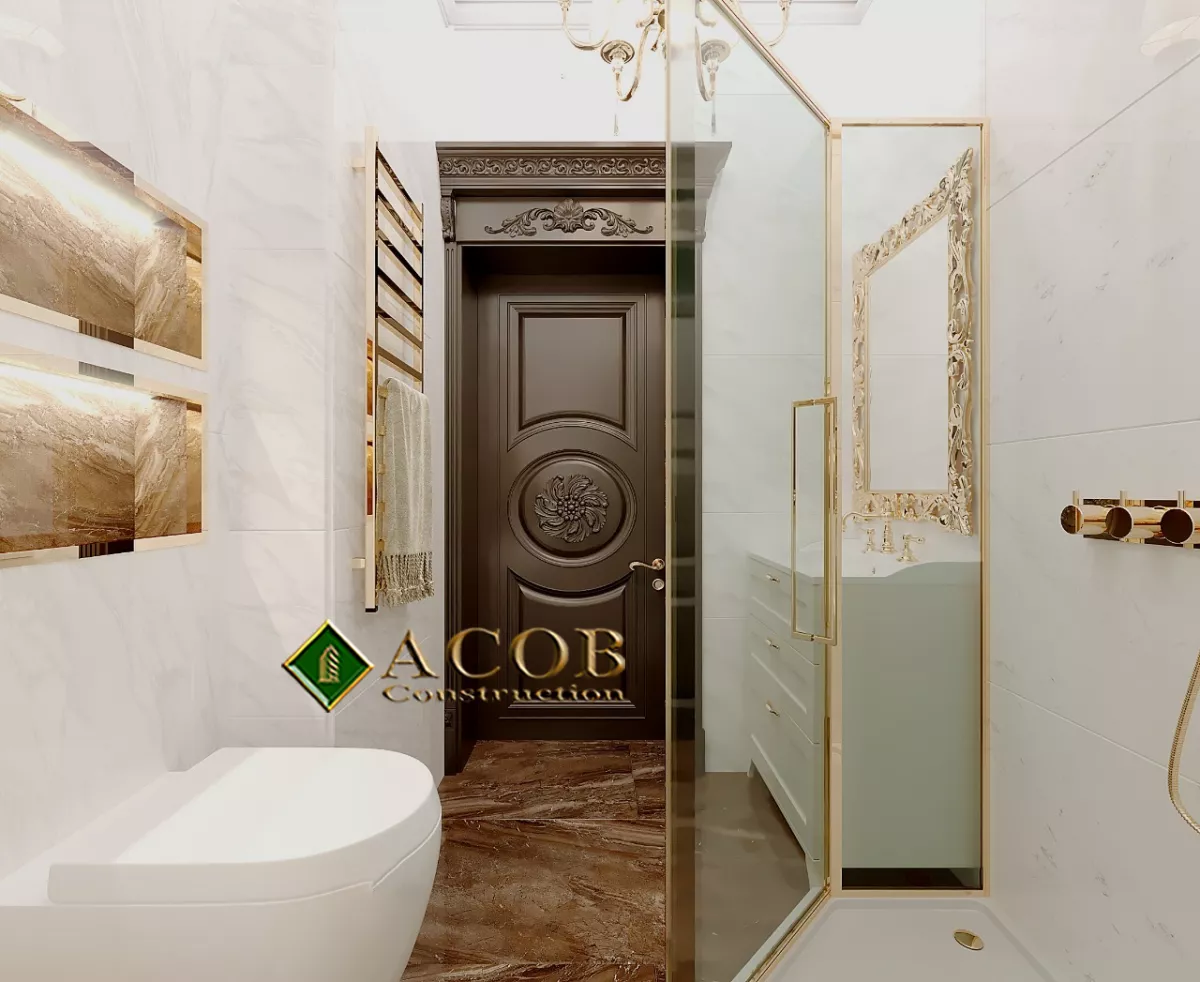 Badamdar (320 m²) villanın interyer dizaynı. Neoklassika